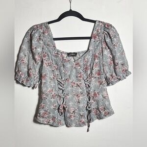 floral luluMari lace eyelit crop top Small